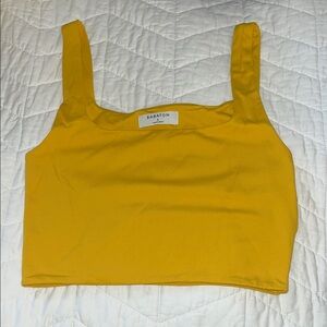 Babaton Mustard Yellow Crop Top